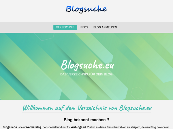Blogsuche.eu das Verzeichnis für dein Blog